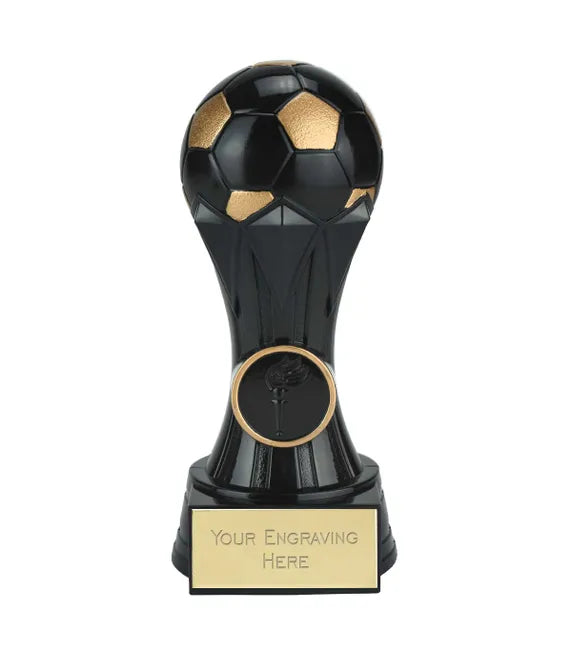 A4202 - Black Brushed Gem Football Trophy (2 Sizes)