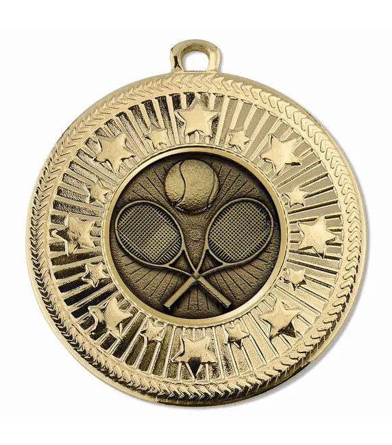 AM1169.01-V275A - Gold VF Star Tennis Racquets & Ball Medal (50mm)