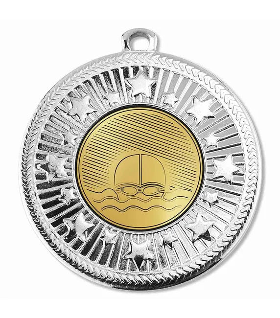 AM1169.02-D189A - Silver VF Star Swimming Classic Medal 50mm