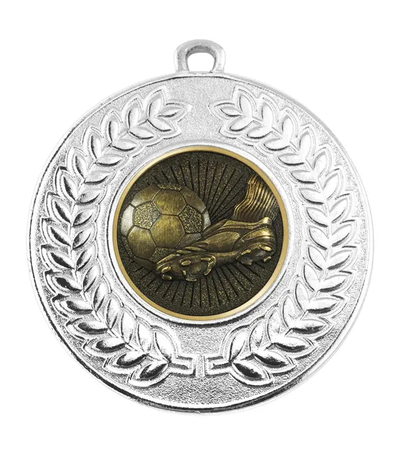 Silver VF Contour Football Boot &amp; Ball Medal