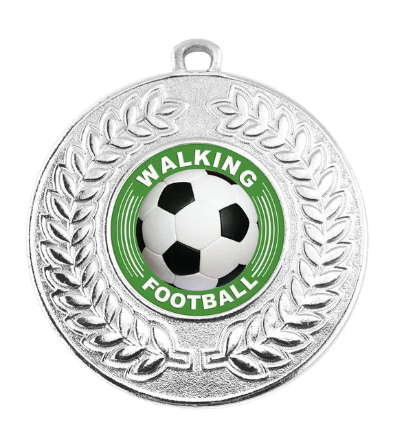 Silver VF Contour Walking Football Medal 50mm