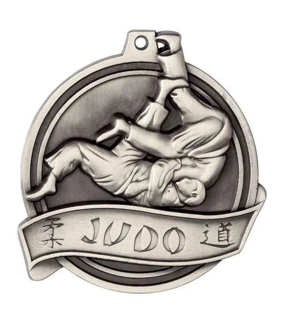 Silver Halo heavyweight Judo presentation medal.