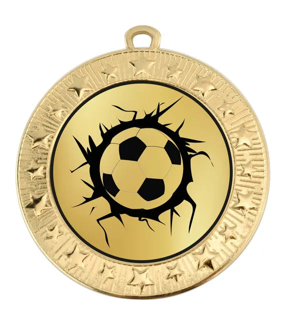 AM1700.01-D352B - Gold VF Star Football Ball Classic Medal 70mm