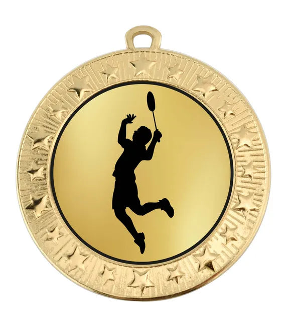 AM1700.01-D65B - Gold VF Star Badminton Male Medal 70mm