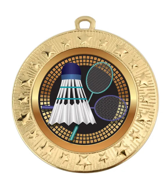 AM1700.01-V027B - Gold VF Star Badminton Medal 70mm