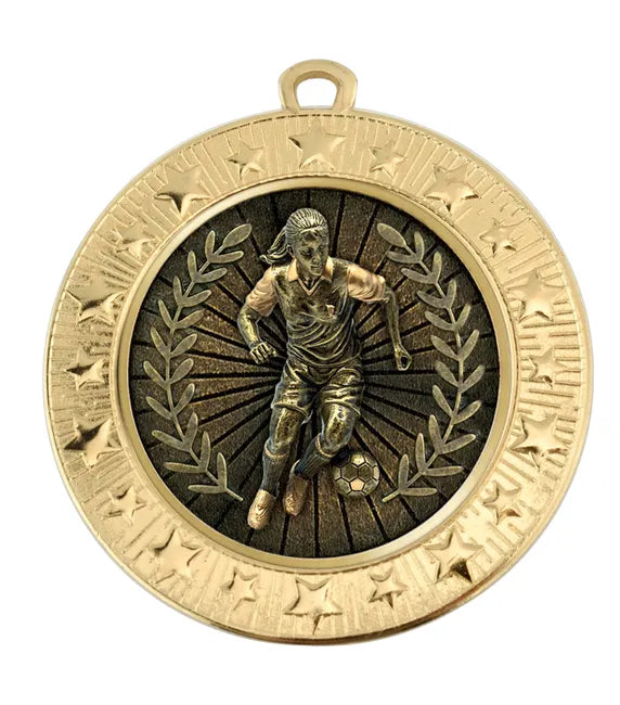 AM1700.01-V288B- VF Star Football Female Medal 70mm