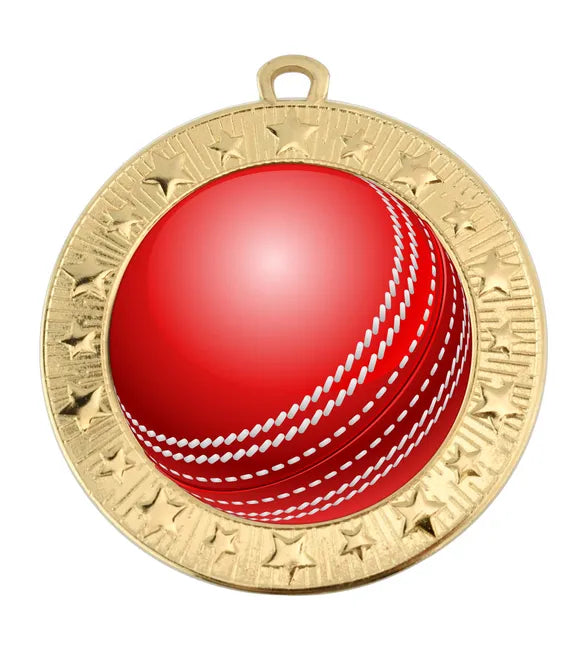 AM1700.01-V422B - VF Star Cricket Ball Medal 70mm