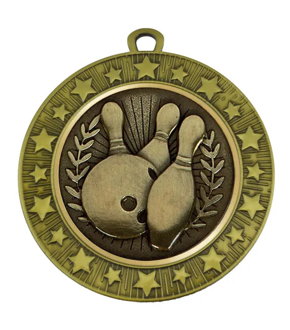 AM1700.12-V268B - Bronze VF Star Ten Pin Bowling Classic Medal 70mm