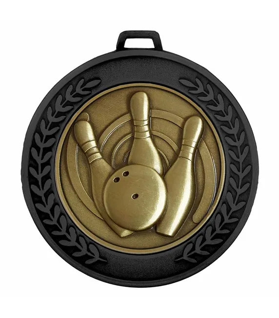 AM918.30-MCD010 - Black Prestige Heavyweight Ten Pin Medal 70mm