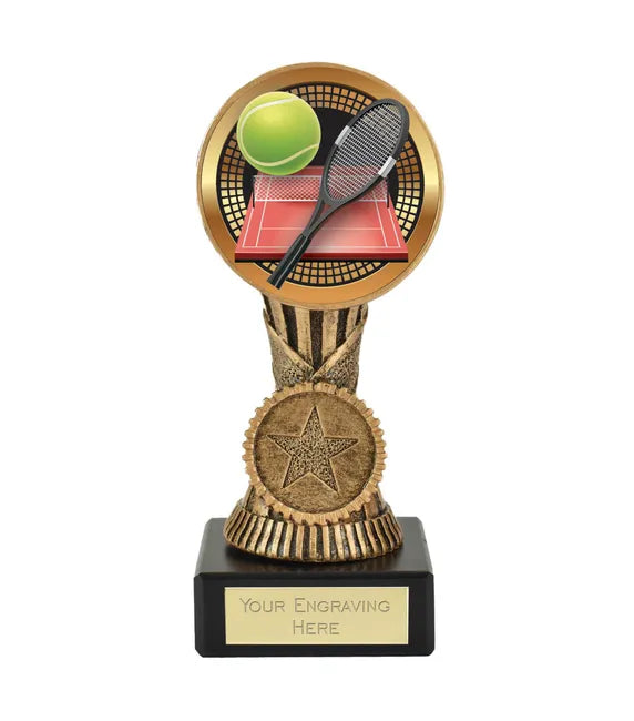 FT187M-V015B - Tennis Racquet Ball & Court Orb Centre Holder Award (13cm)