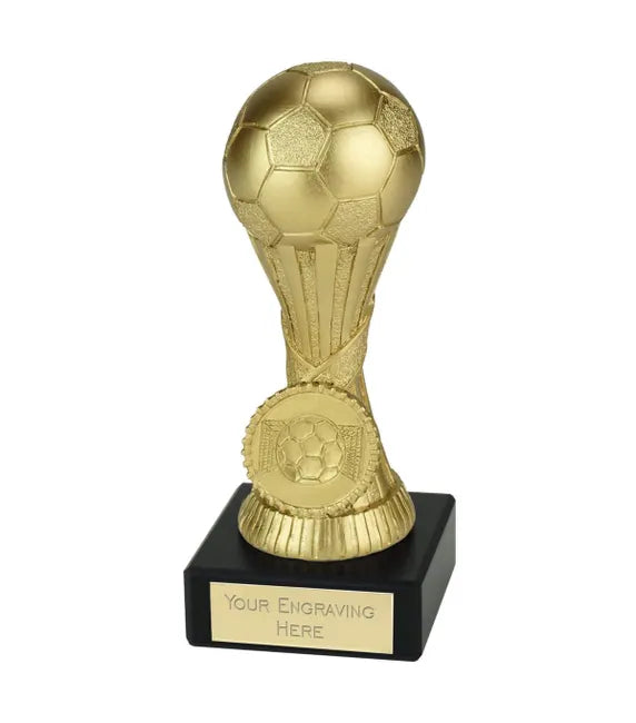 Orb Gold Satin Football Award on a Marble Base