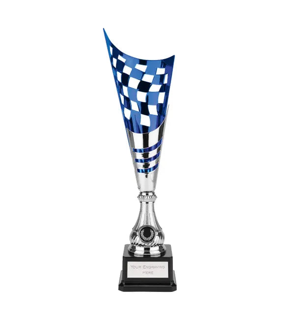 Silver & Blue Tycone Flag Trophy 