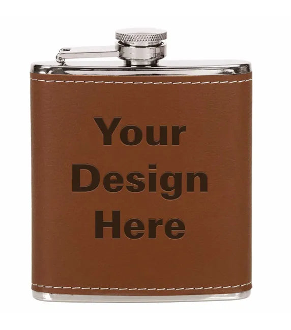 HF019 - 6oz Leather Effect Hip Flask