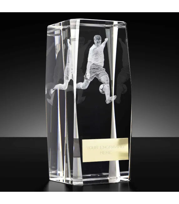 KK117 - Clarity Football Crystal Glass Award (11.5cm)