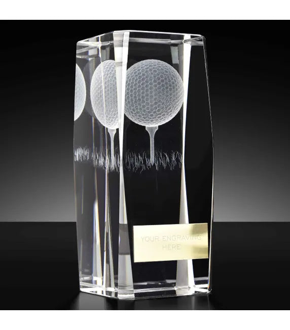 KK118 - Clarity Golf Ball Crystal Trophy (11.5cm)