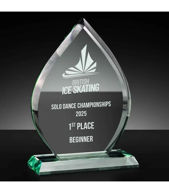 KK282A - Eternal Jade Glass Award (18.5cm)