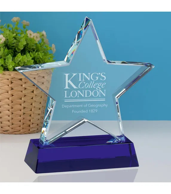 KM088 - Sapphire Star Glass Award (2 Sizes)