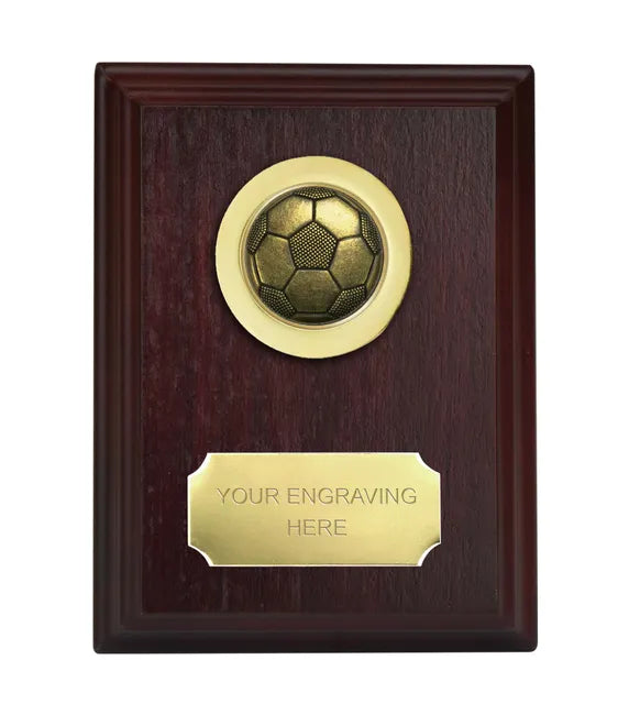 Traditional Prize Football Ball Wood Shield with Trim