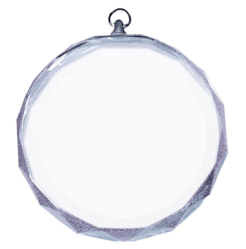 549 - Circle Glass Engraved Medal