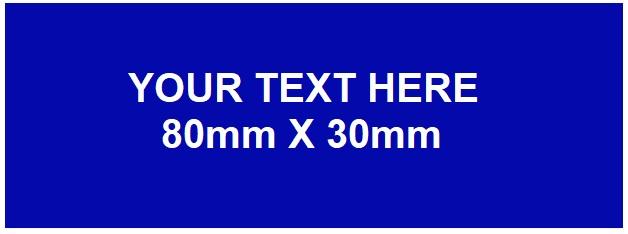 50mm x 25mm x 1.6mm Blue Traffolyte Label with White Lettering
