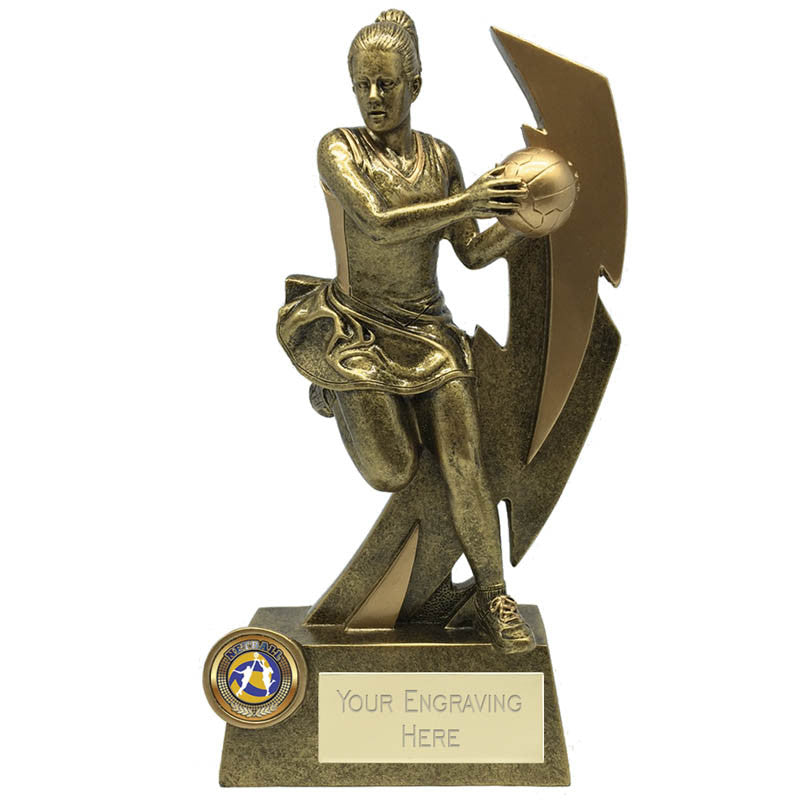 A1856 - Gold Flash Player Netball Trophy (2 Sizes)