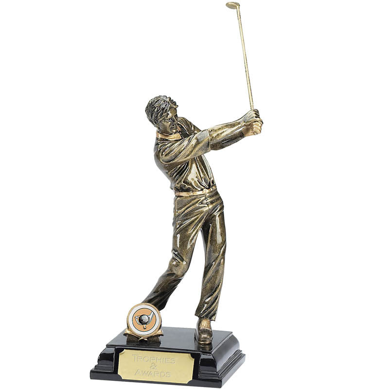 A342 - Stature 3D Gold Male Golfer Trophy (2 Sizes)