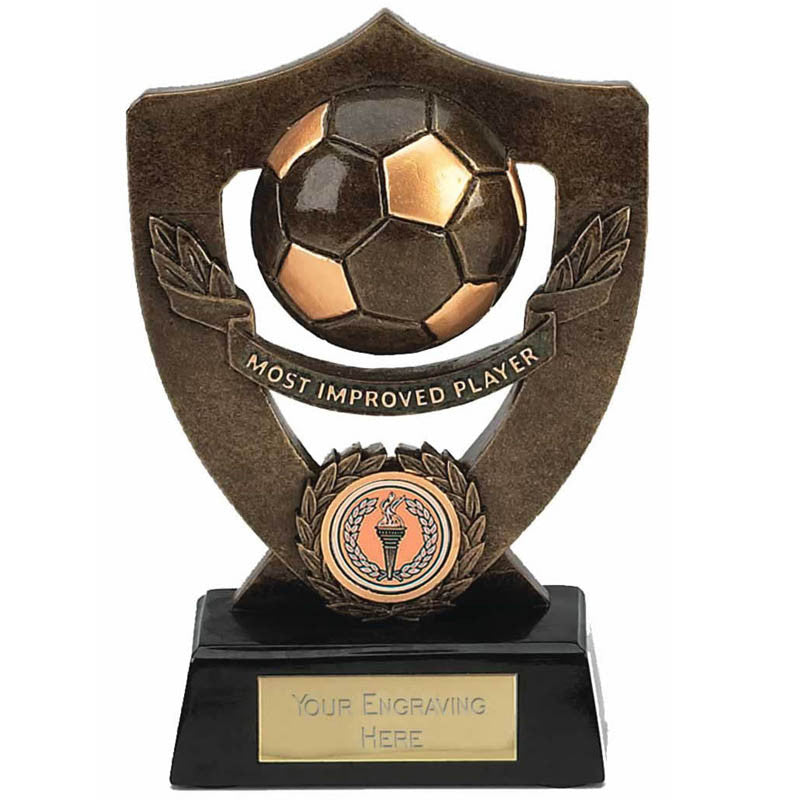 A806 - Most Improved Player Celebration Shield Football Trophy (17.5cm)