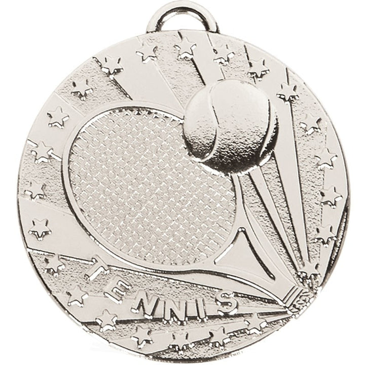 ONLINE TENNIS MEDAL SHOP Silver Target Tennis Medal 
