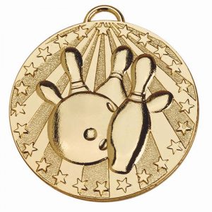 Gold Target Ten Pin Bowling Medal