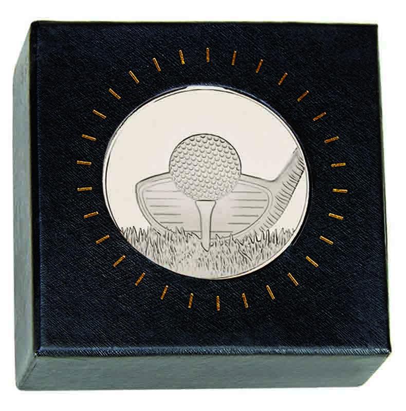 AM2009.02BS - Silver Frosted Glacier Golf Medal, including Capsule & Case