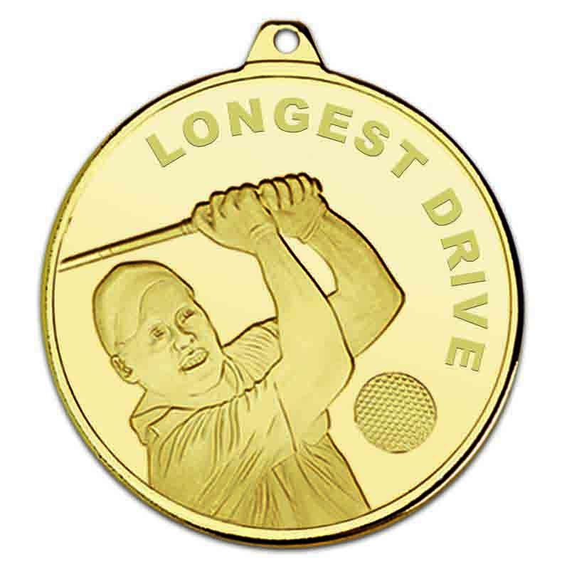Gold Longest Drive Golf Medal