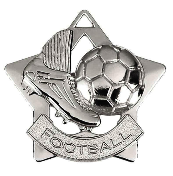 Silver Mini Star Football Medal