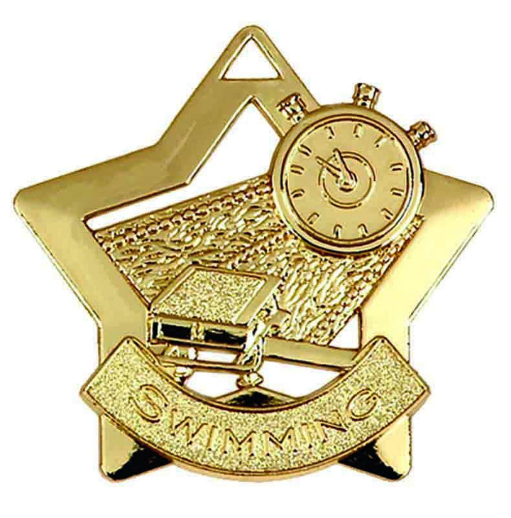 Gold Mini Star Swimming Medal
