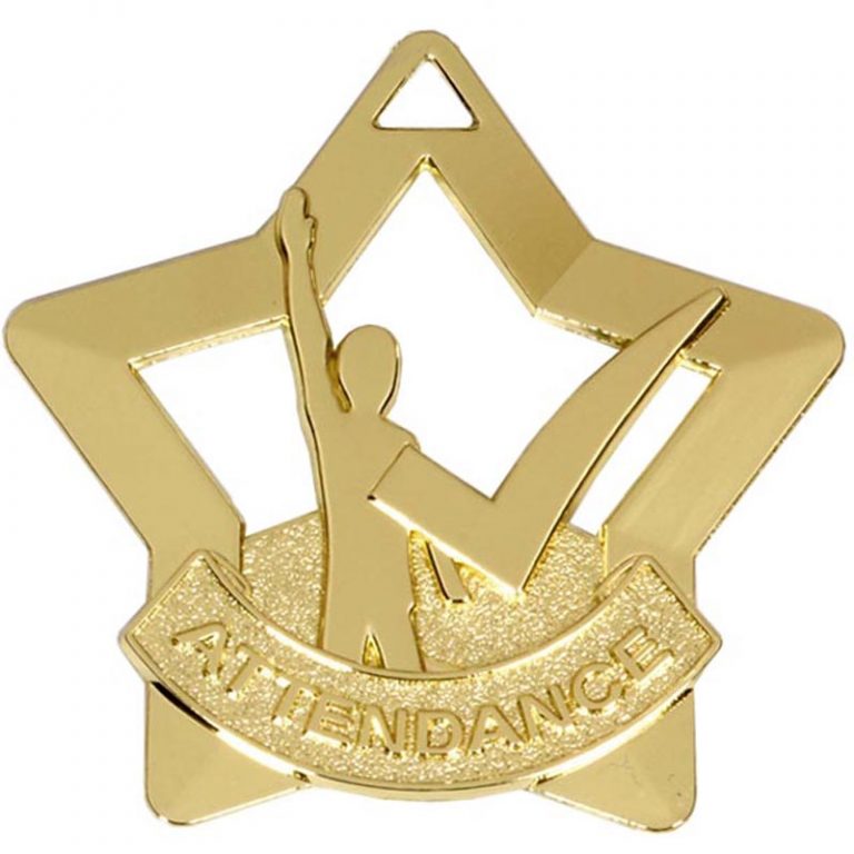 Gold Mini Star Attendance Medal