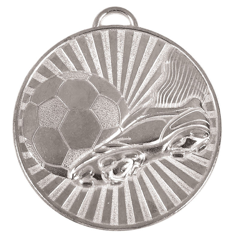 Silver Football Helix Boot Medal 