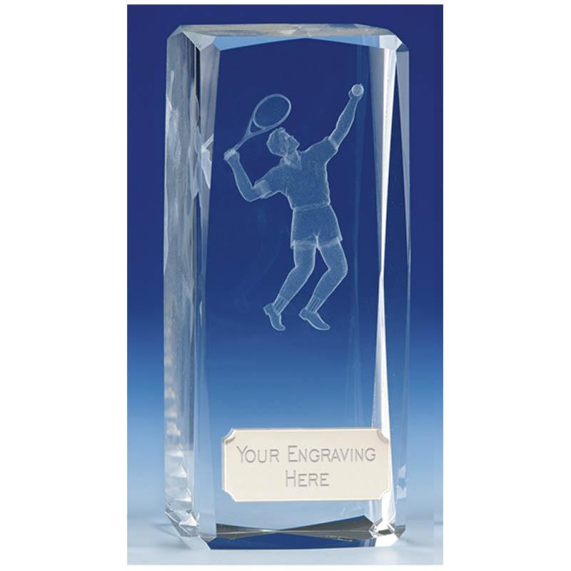 Clarity Male Glass Tennis Trophy
