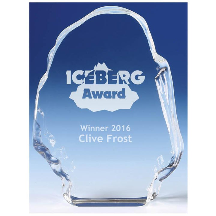 Iceberg Crystal Block Glass Engraved Award