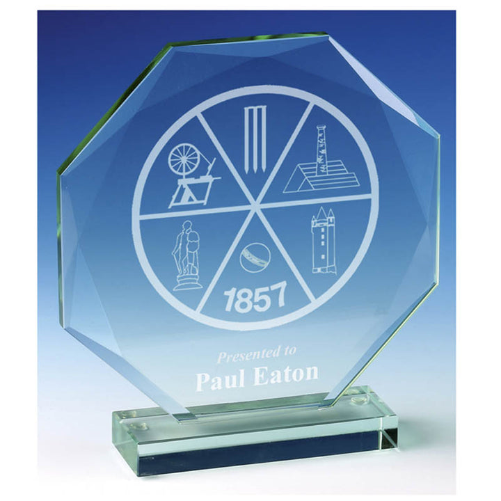 JC030 - Diamond Edge Jade Glass Award (2 Sizes)