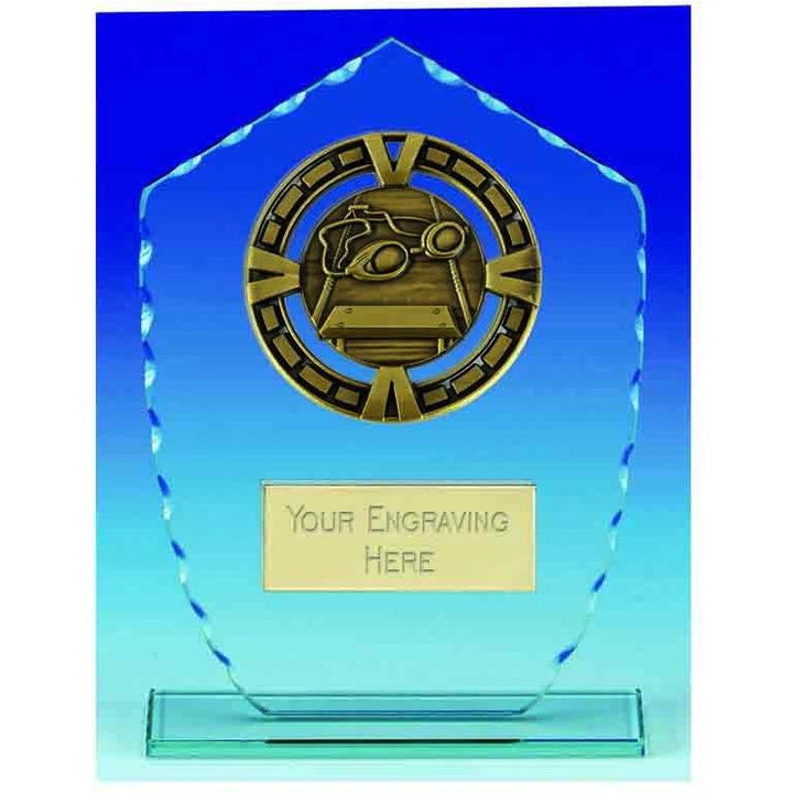 KB020AS - Varsity Glass Swimming Trophy