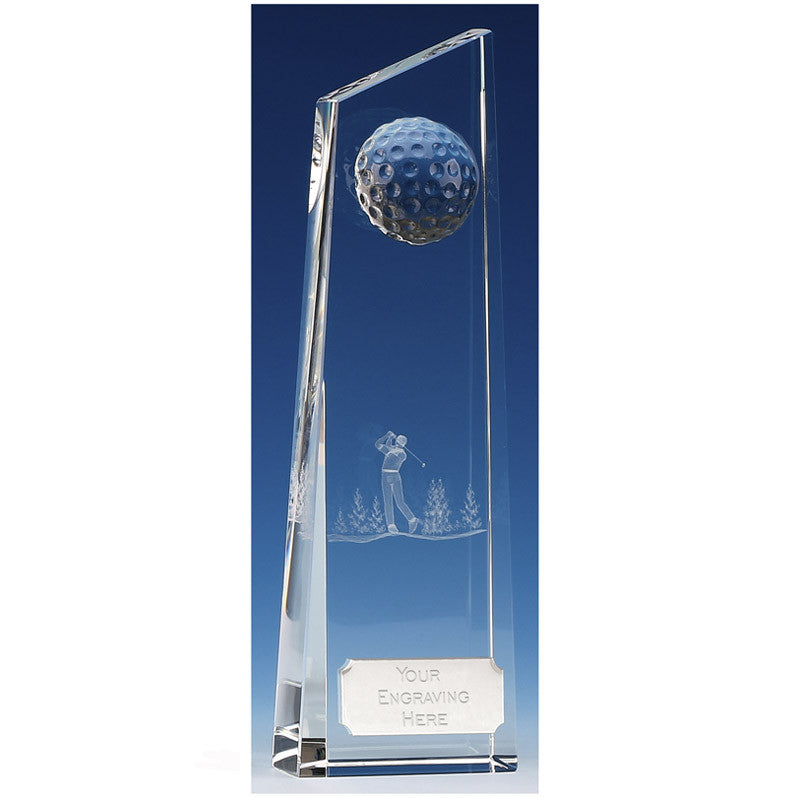 Kenmore Crystal Glass Golf Trophy 