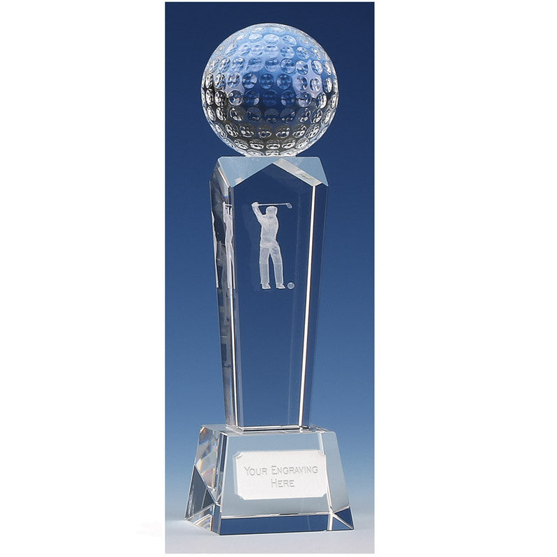 KK023 - Campbell Crystal Glass Golf Trophy (2 Sizes)