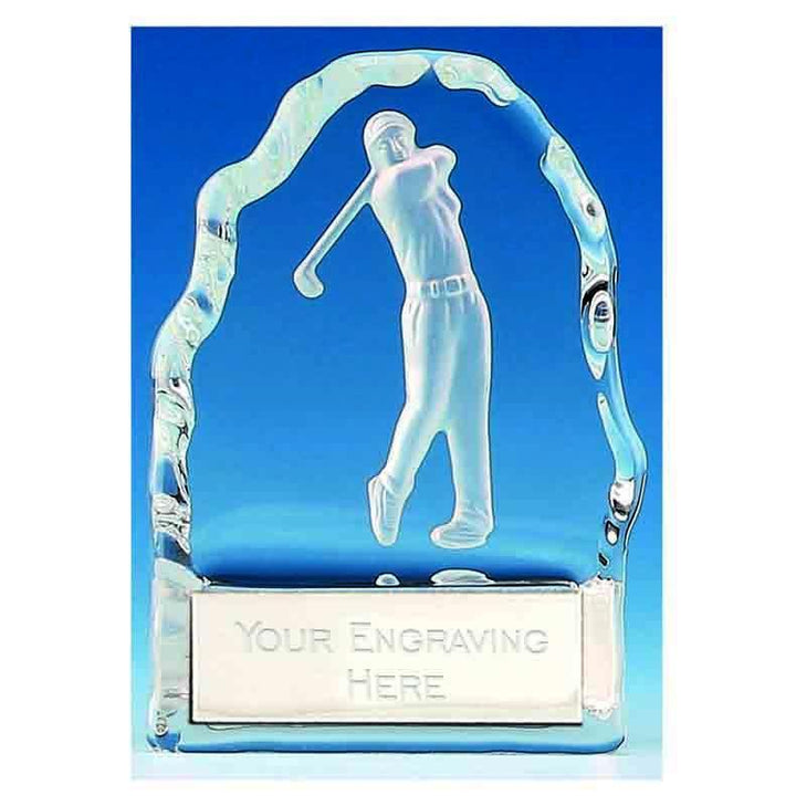 KK109 - Echo Golf Ball Glass Wedge Golf Trophy 
