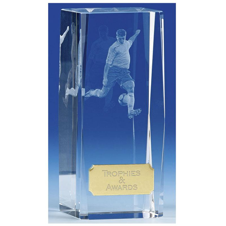 KK117 - Clarity Football Crystal Glass Award - London Trophy Shop
