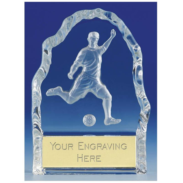 KK096 - Echo Glass Football Trophy (10.5cm)