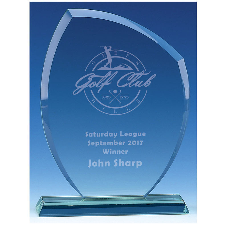 KK284 - Swerve Jade Glass Award (3 Sizes)
