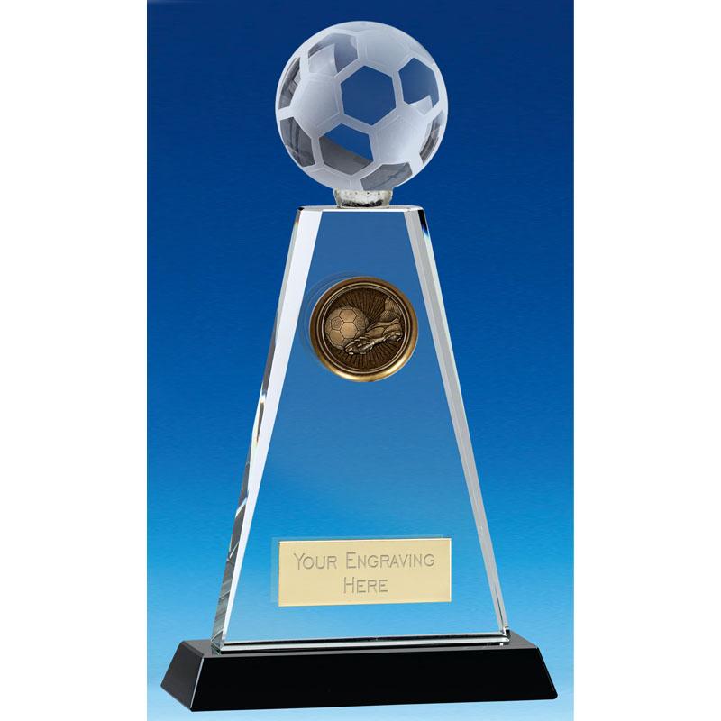 KM043 - Trio Football Crystal Glass Award (3 Sizes)