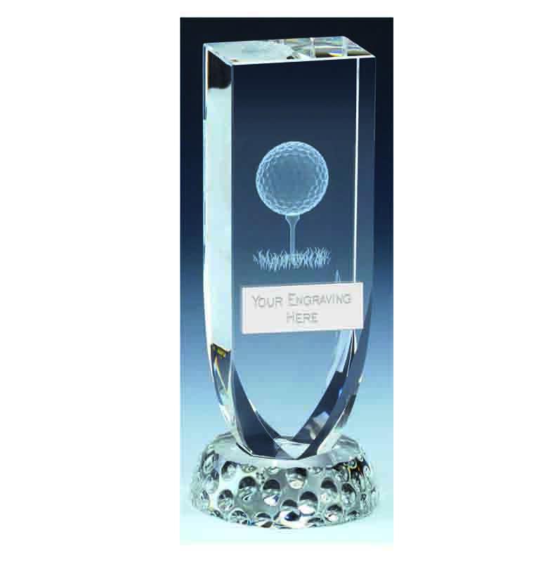 KM048B - Symmetry Crystal Golf Trophy (13.5cm)