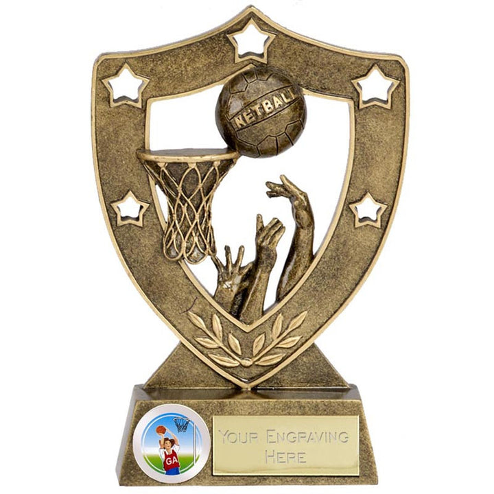 N01036 - Shield Star Netball Trophy (2 Sizes)