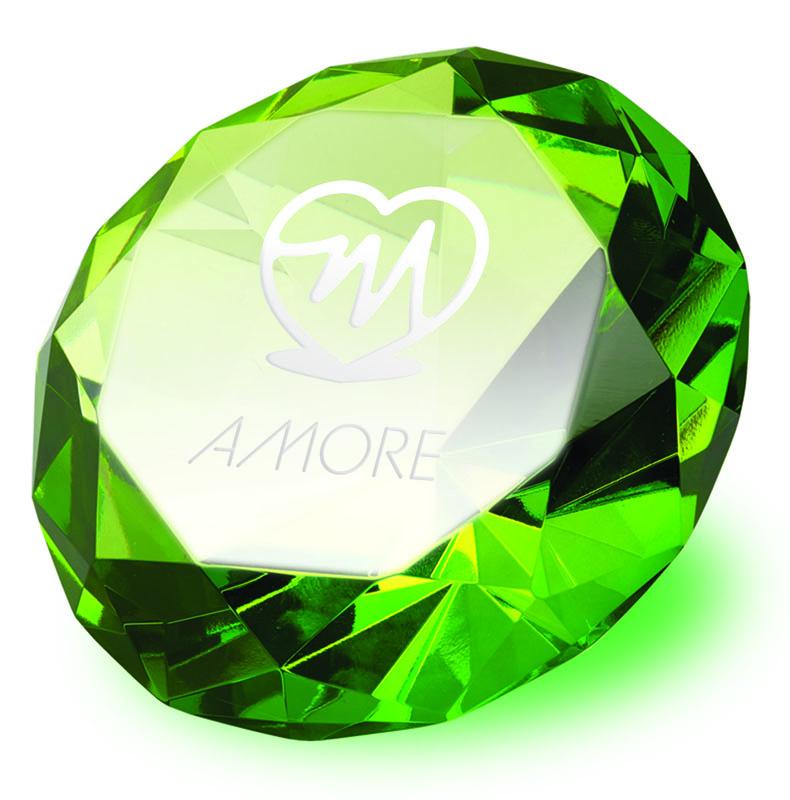 OC081 - Green Diamond Glass Engraved Award