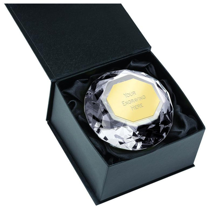 OK007 - Clear Diamond Glass Engraved Award (4 Sizes)